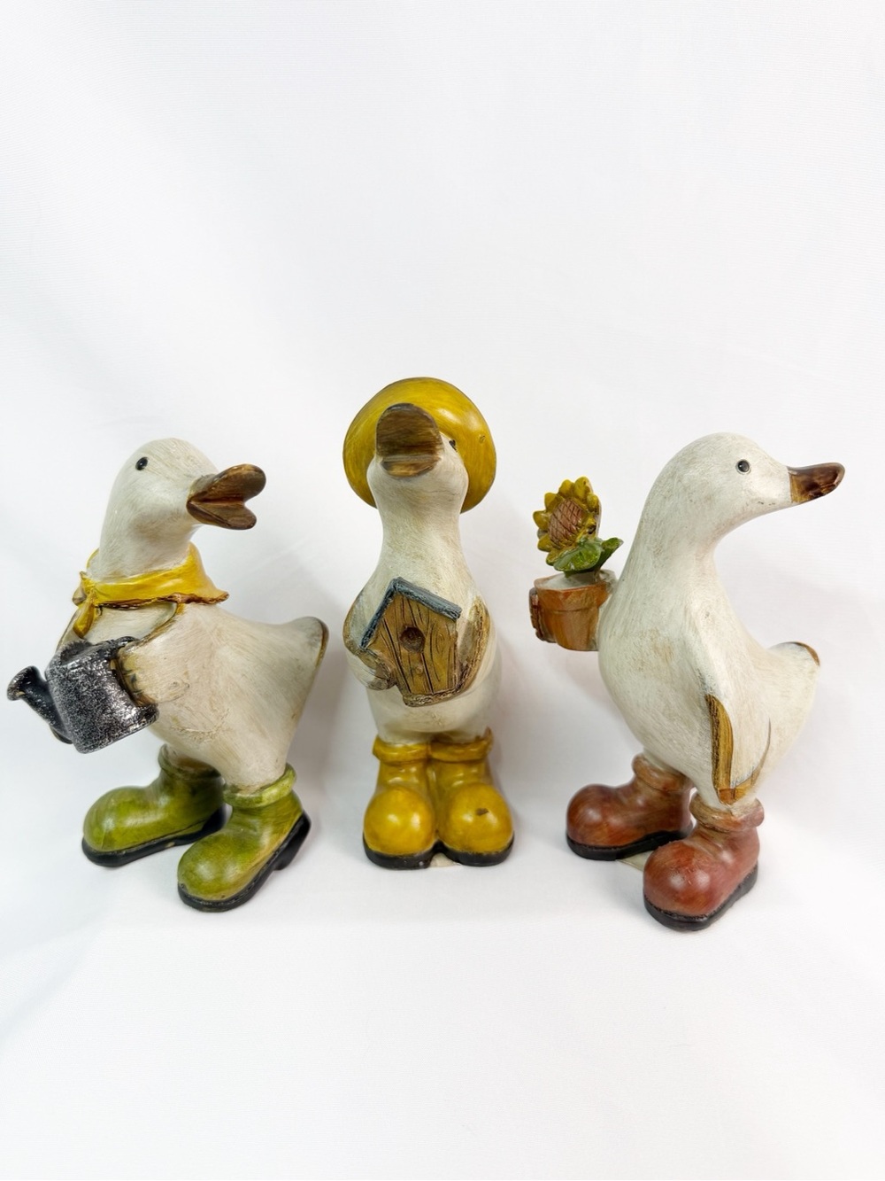 Tii Collections Resin Garden Ducks in Rubber Boots Trio